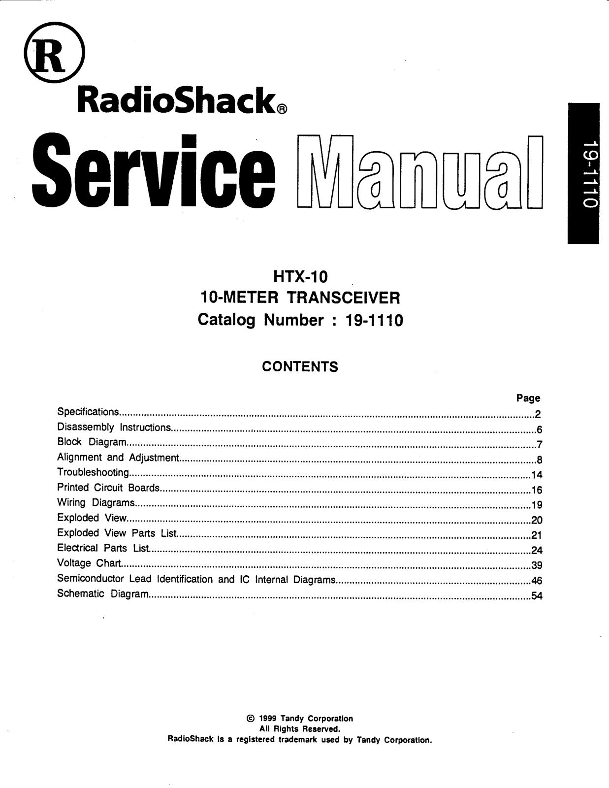 RadioShack HTX-10 Service Manual