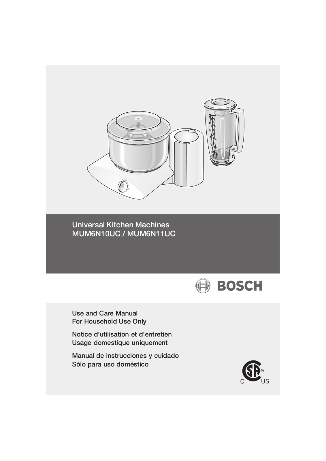 Bosch MUM6N10UC, MUM6N11UC User Manual