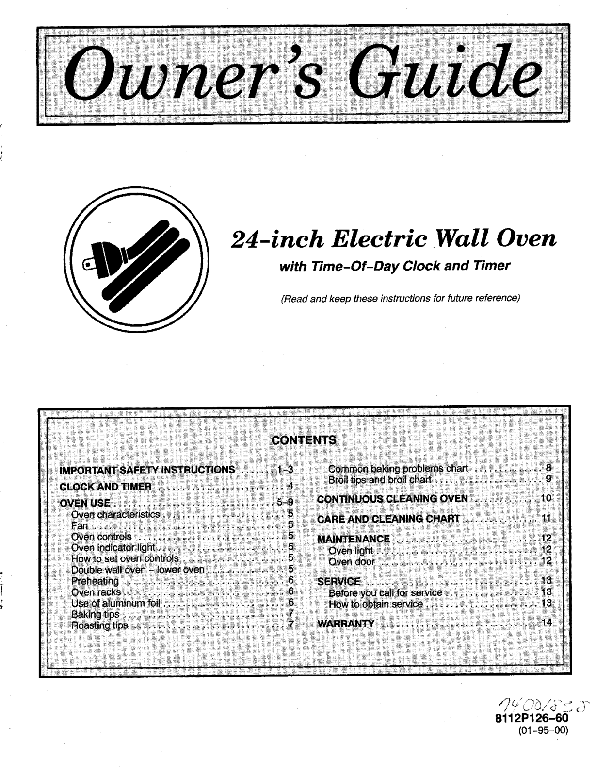 Magic Chef 9512XUB, 9512WUV, 9512WUT, 9512WUA Owner’s Manual
