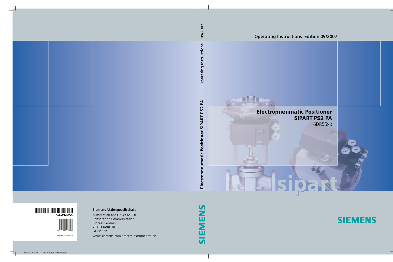 Siemens SIPART PS2 PA 6DR55 Series Operating Instructions Manual