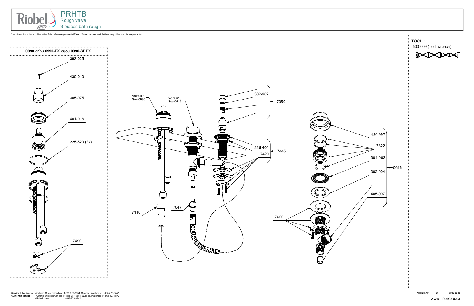Riobel US10BN, US10CEX, US10CSPEX, US10C, US10BNSPEX Part List - ManualMachine.com