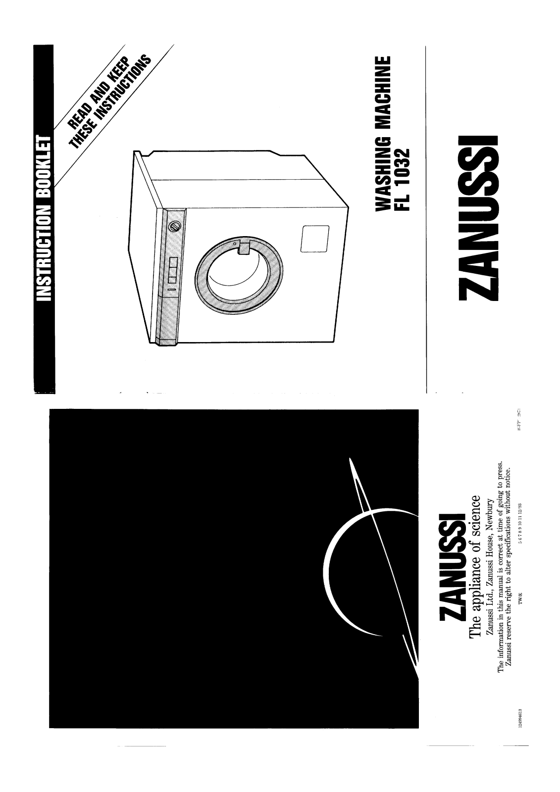 Zanussi FL1032 USER MANUAL