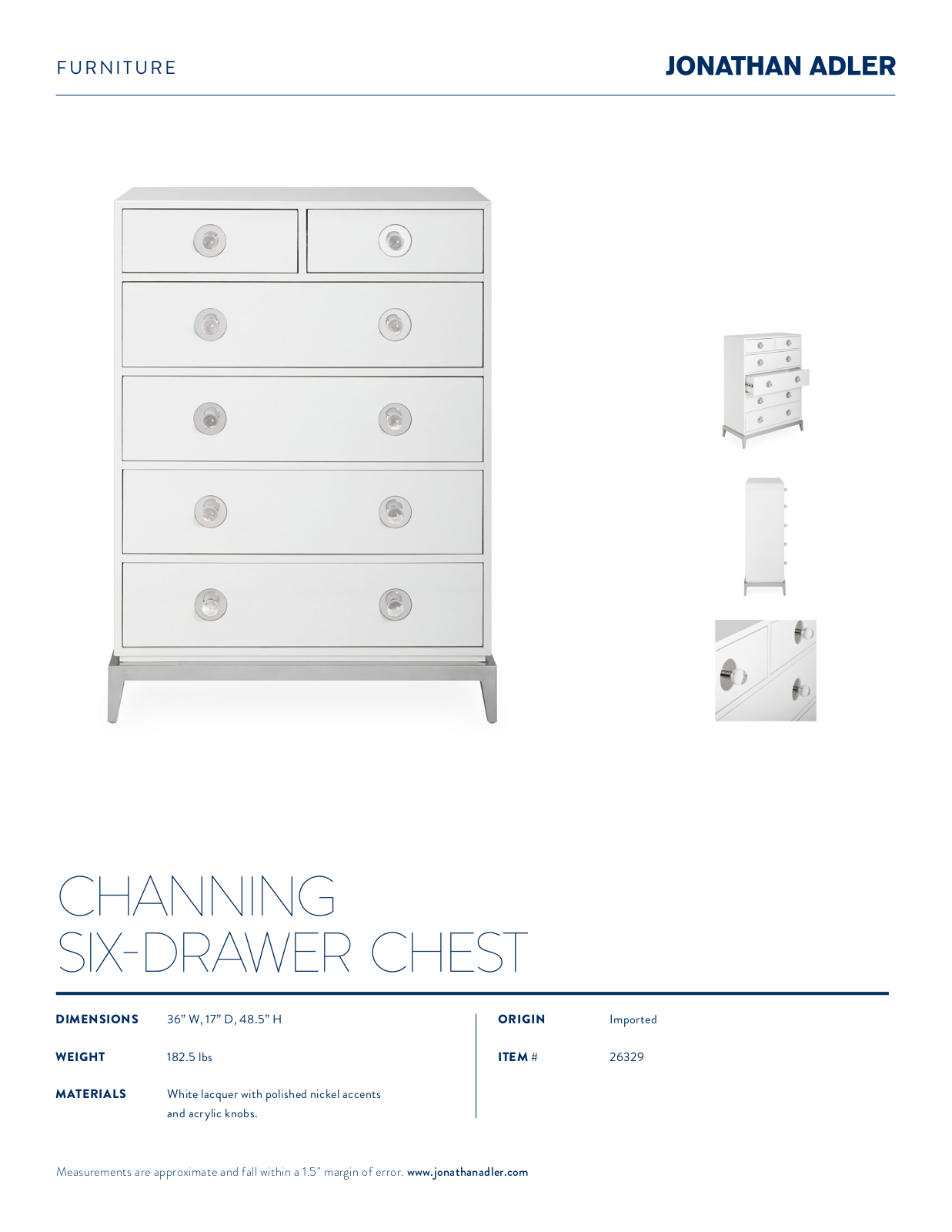 Jonathan Adler ICXK1008 Specification Sheet