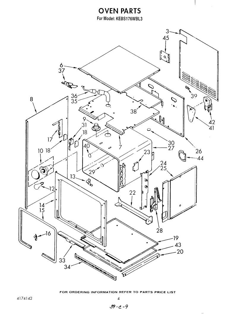 KitchenAid KEBS176WBL3 Parts List