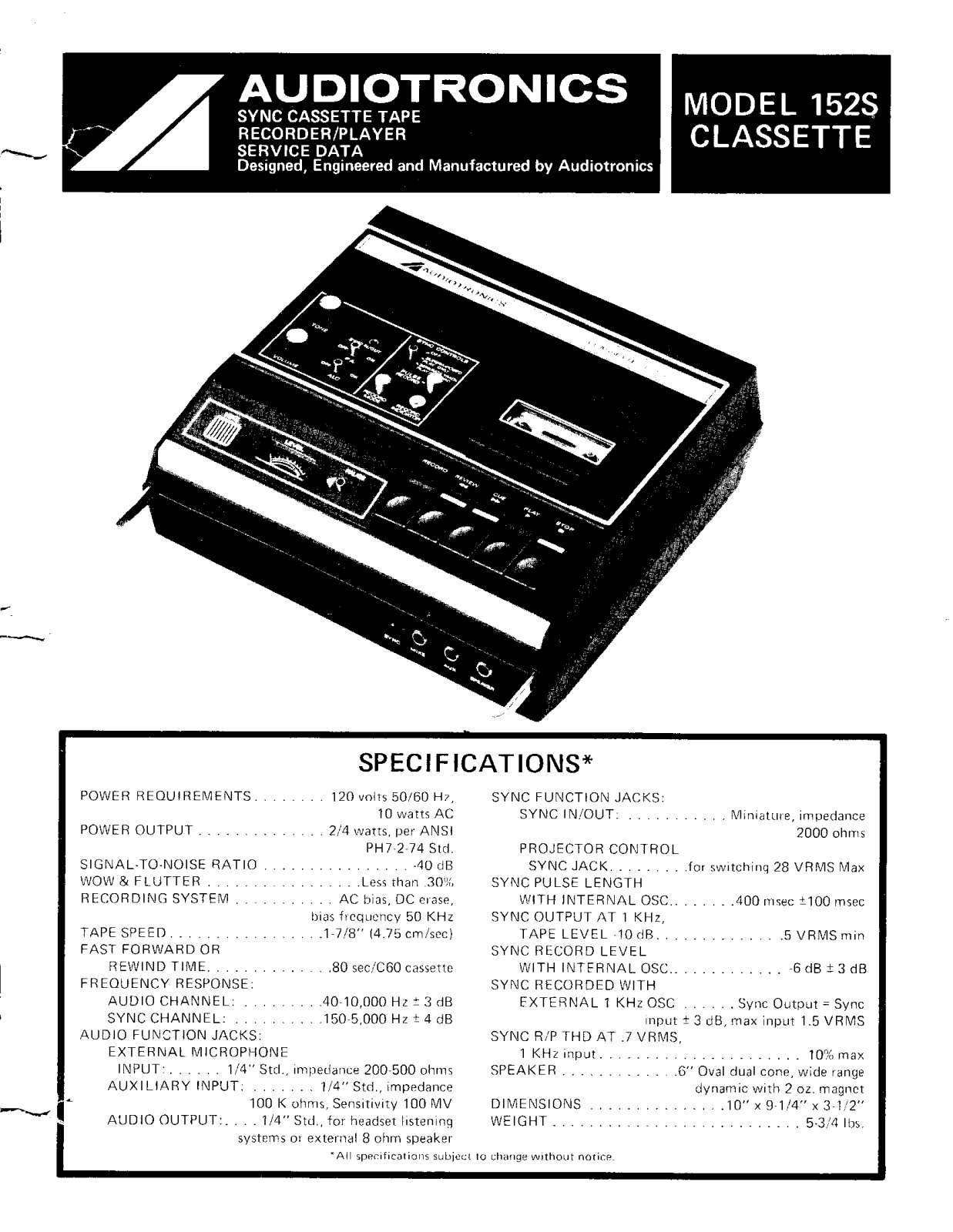 Audiotronics 152S User Manual - ManualMachine.com