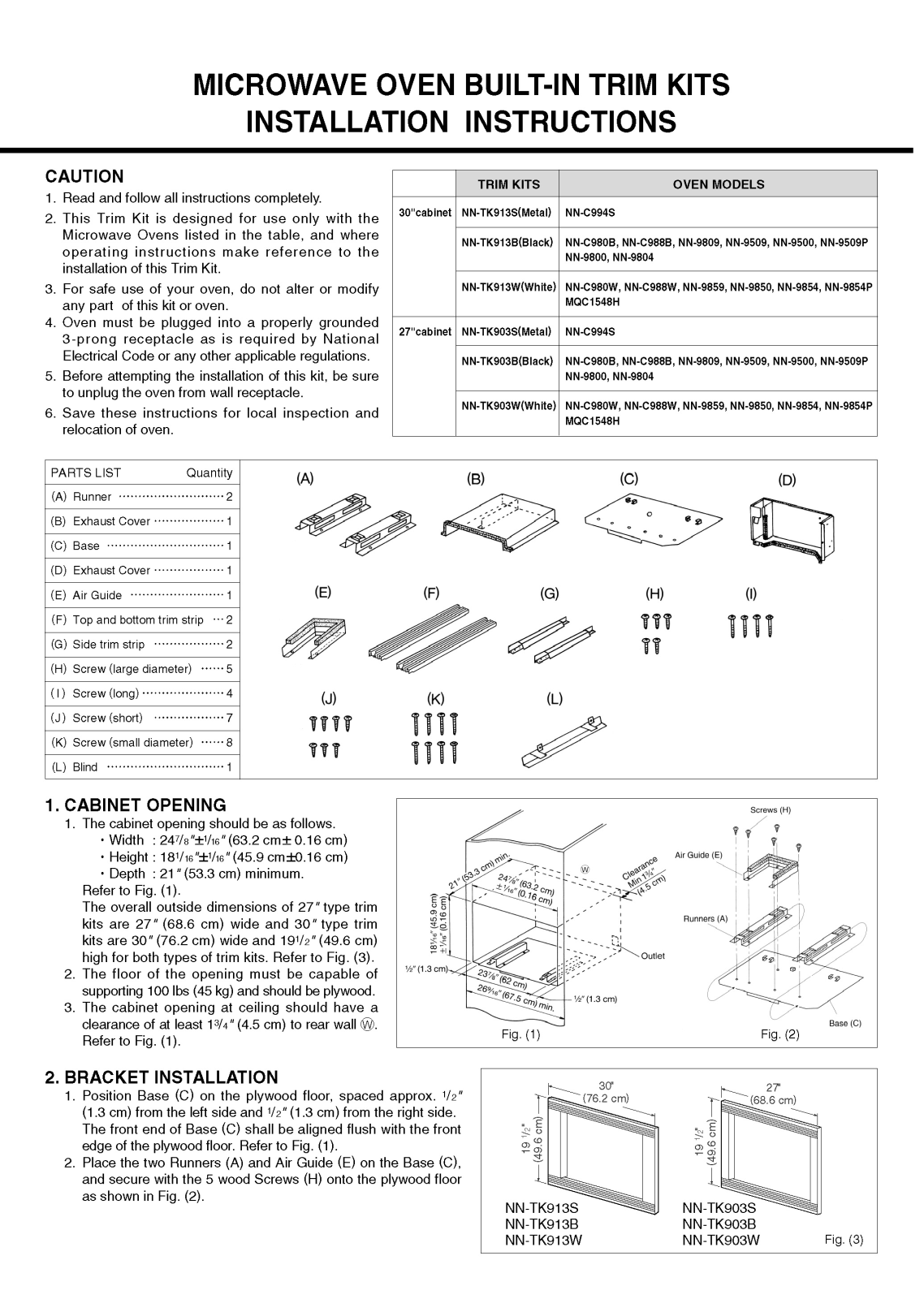 Panasonic nn-tk903, nn-tk913 Operation Manual