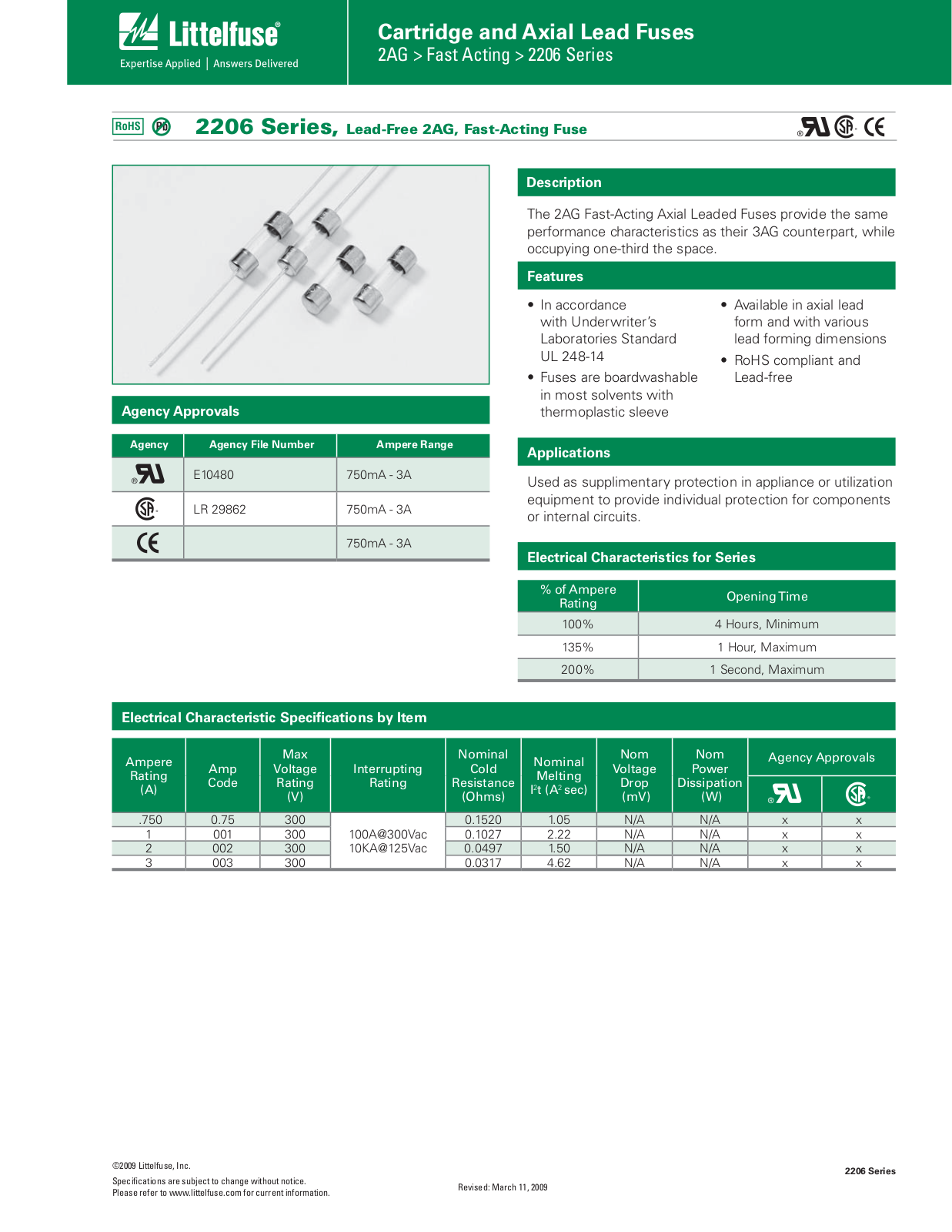 Littelfuse 2206 User Manual