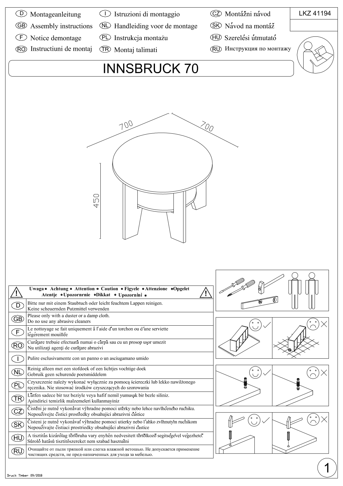 Home affaire Innsbruck Assembly instructions