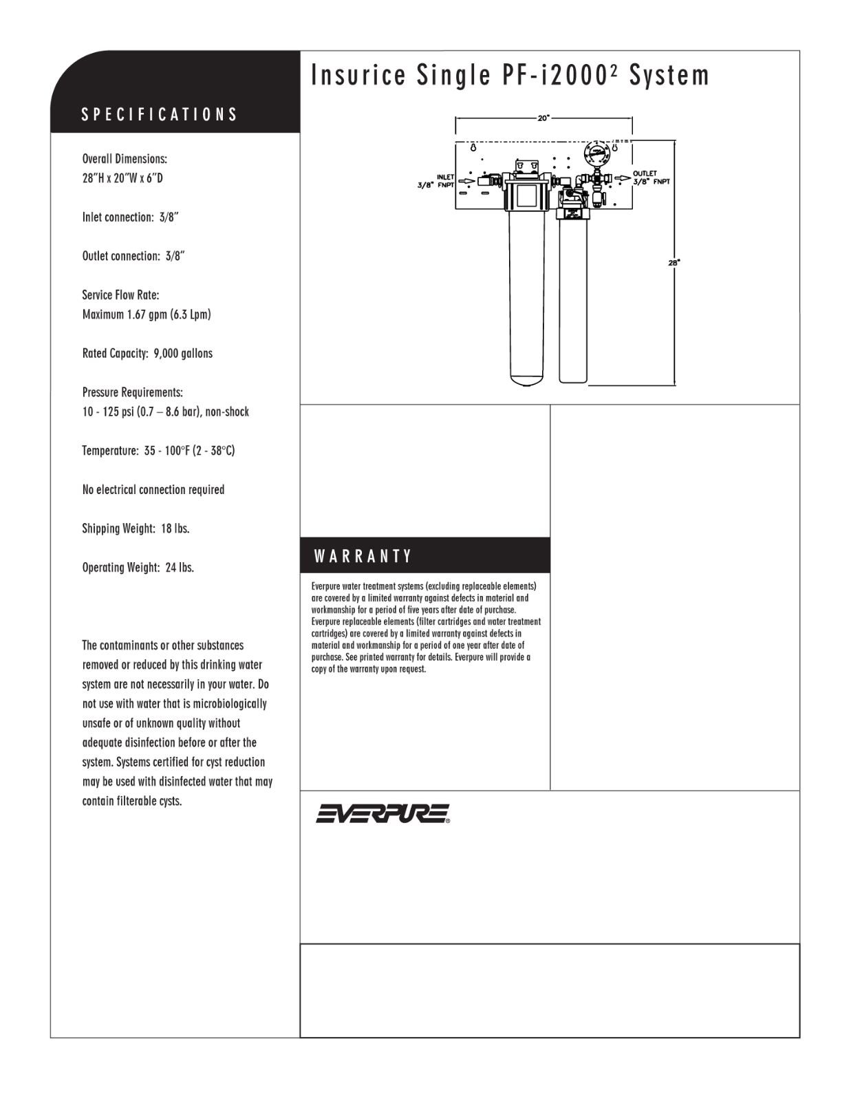 Everpure PF-I2000 General Manual