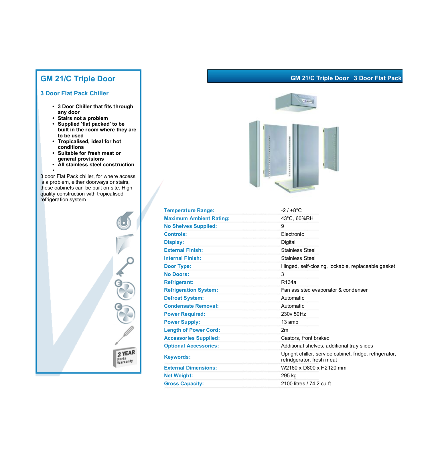 Valera GM 21-C TRIPLE DOOR DATASHEET