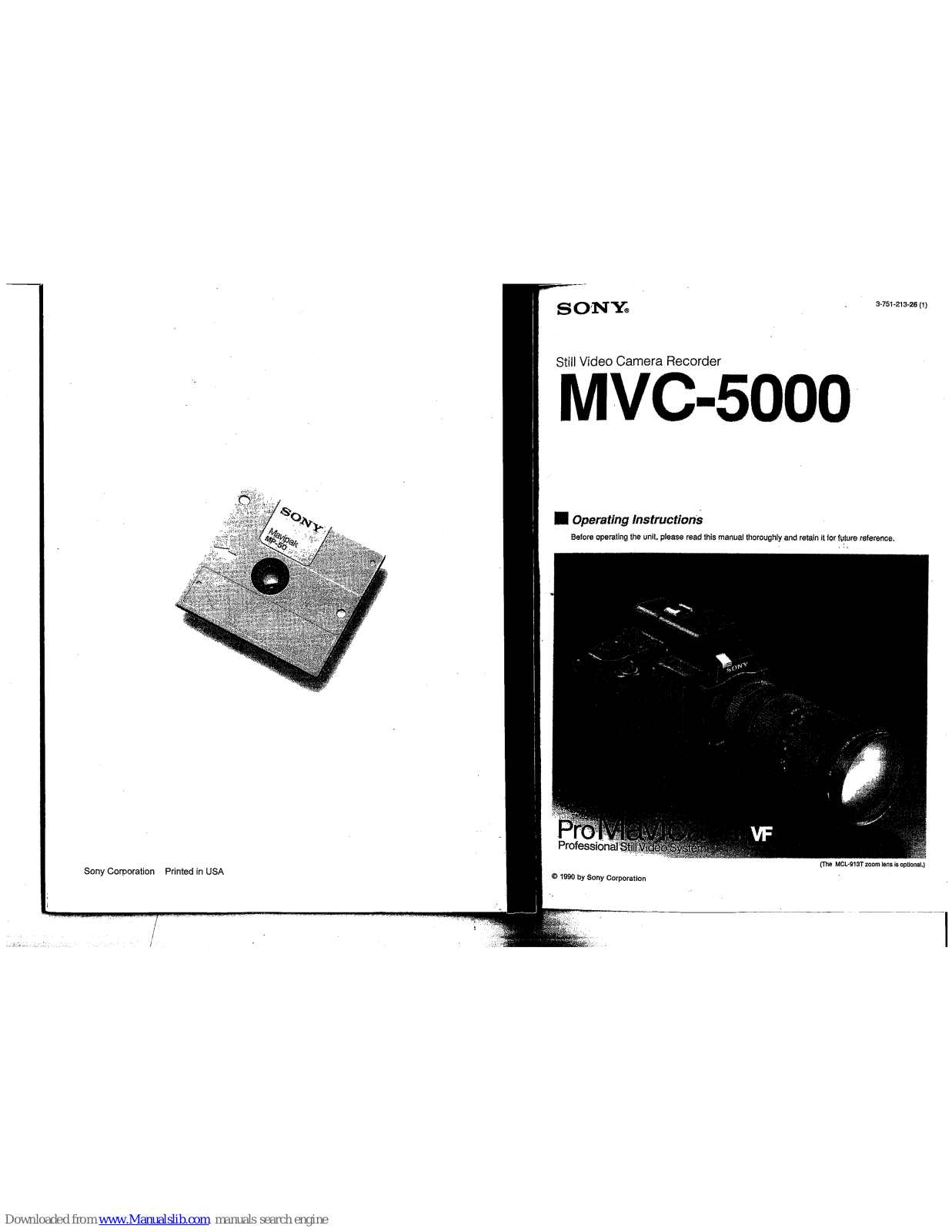 Sony MVC-5000 Operating Instructions Manual