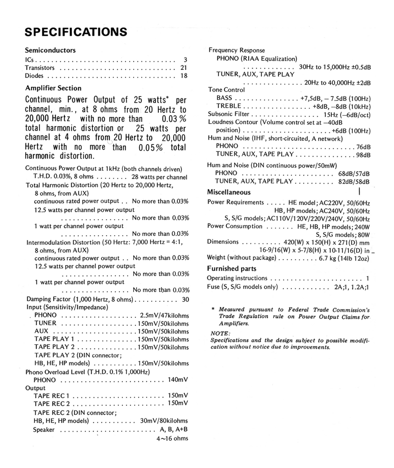 Pioneer SA-508 Brochure