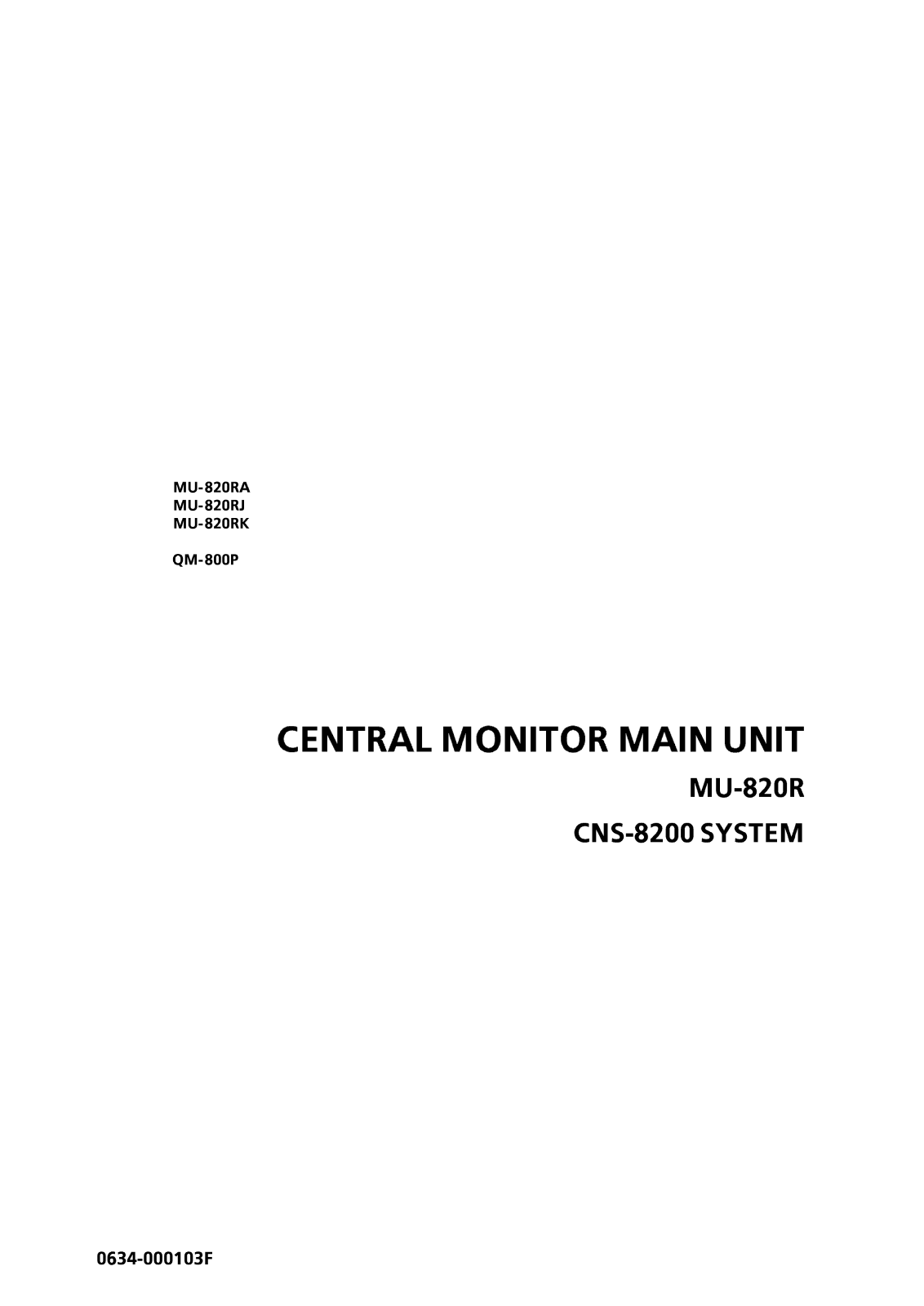 Nihon Kohden CNS 9701 User manual