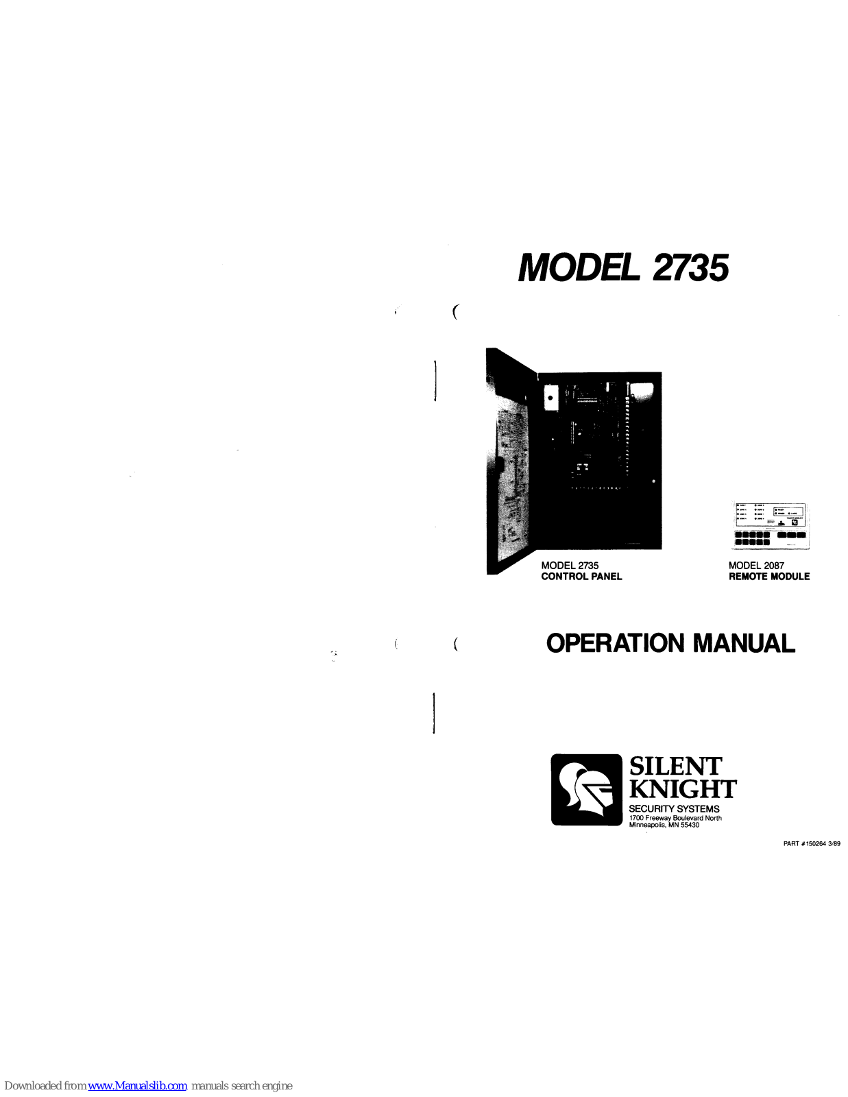 SILENT KNIGHT 2735, 2087 Operation Manual