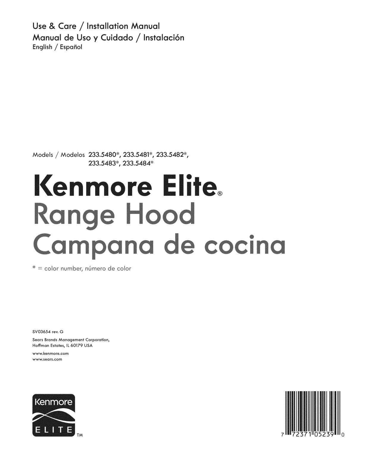 Kenmore Elite 23354800010, 23354810010, 23354820010, 23354830010, 23354840010 Owner’s Manual