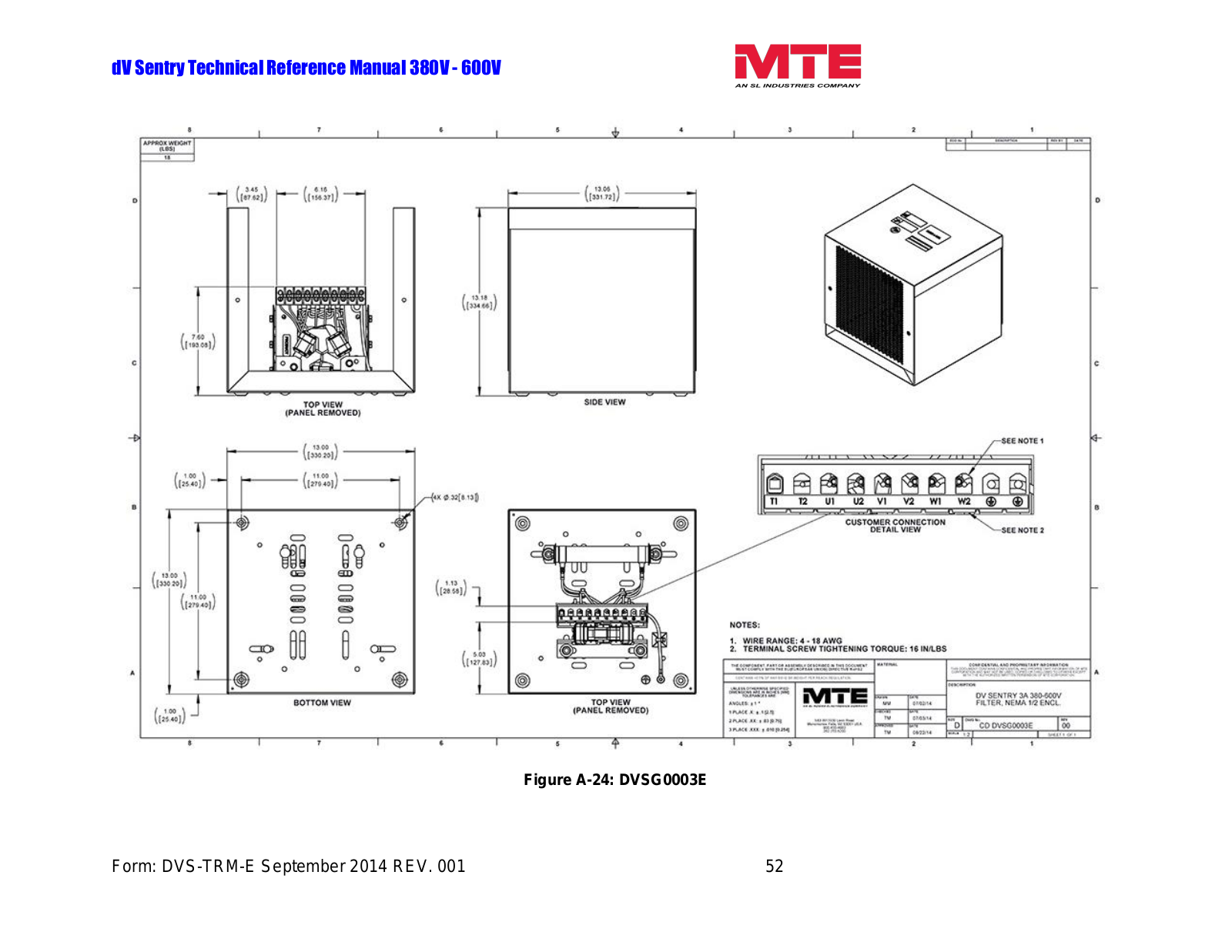 MTE DVSG0003E Technical Reference Manual