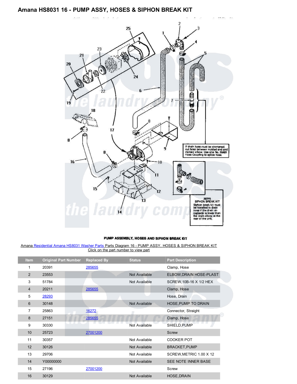 Amana HS8031 Parts Diagram