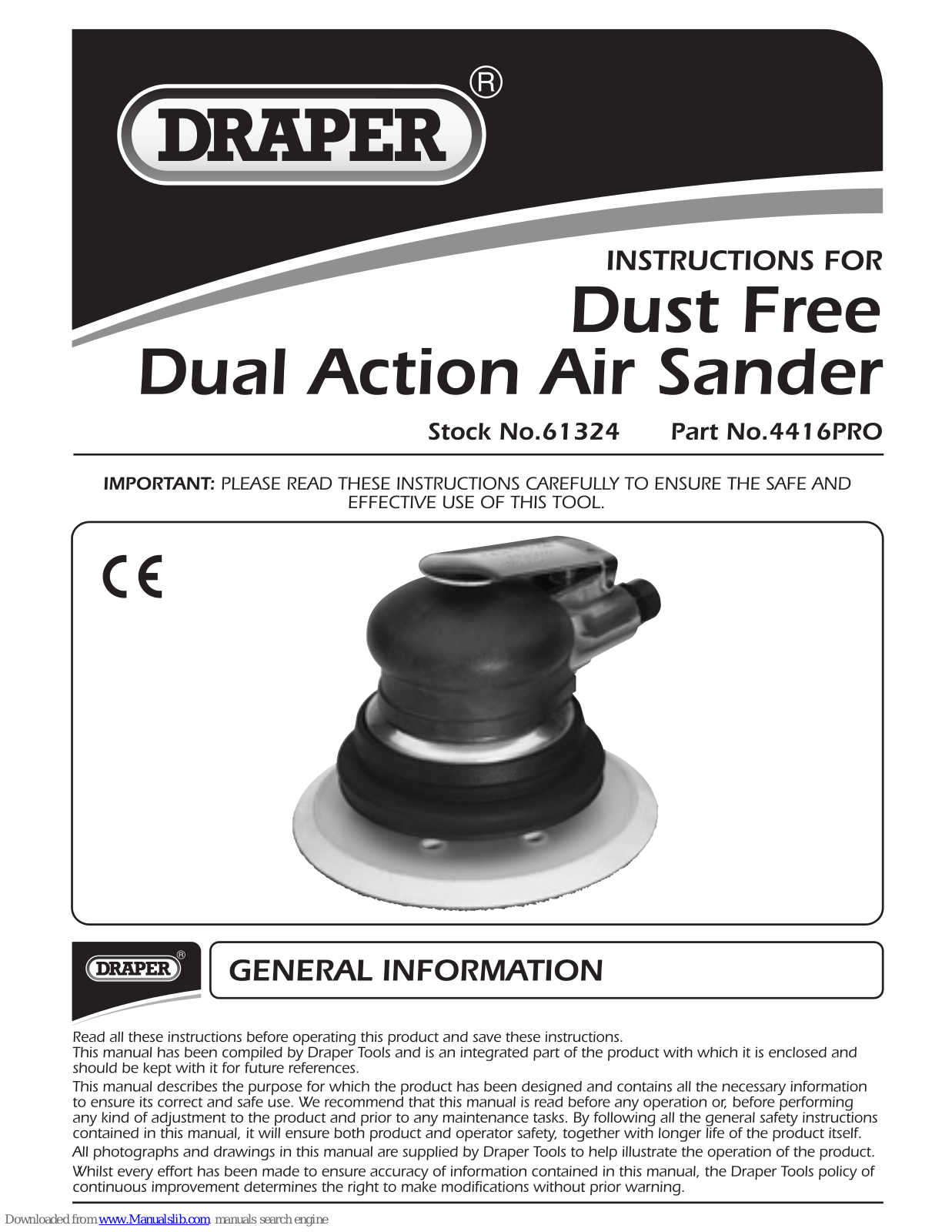 Draper 4416PRO Instructions Manual - ManualMachine.com