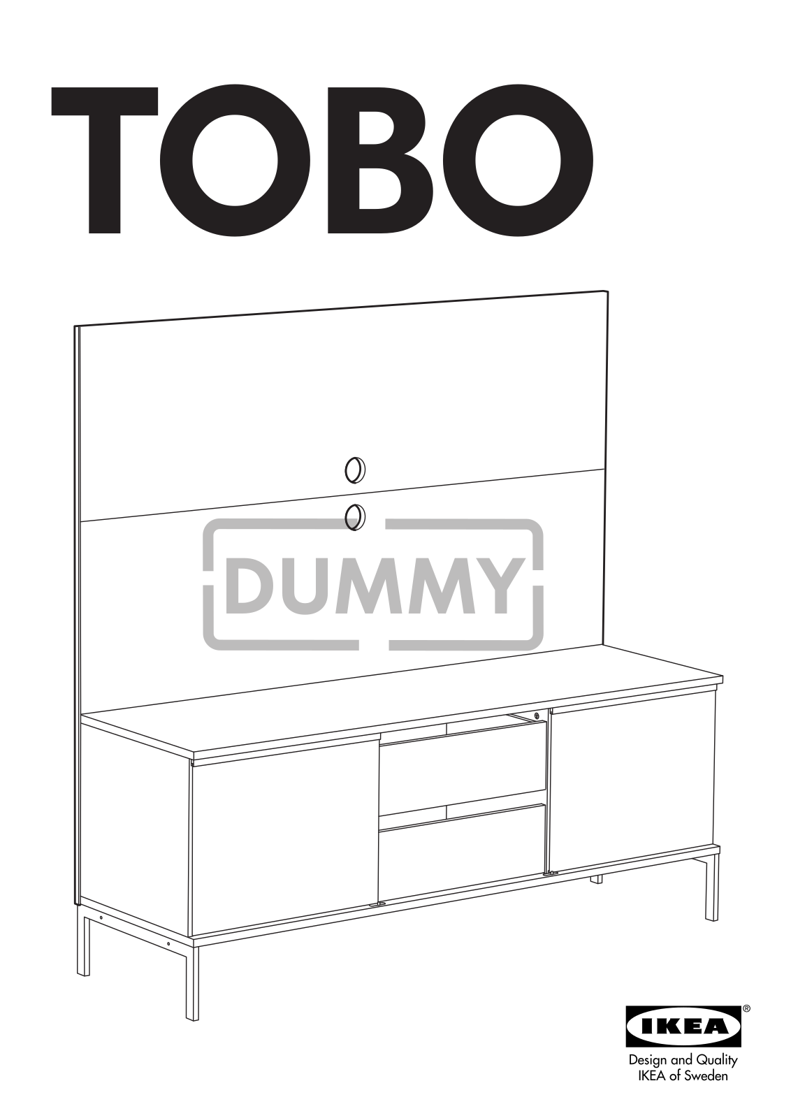 IKEA TOBO TV SHELF 66 78X37 34 Assembly Instruction