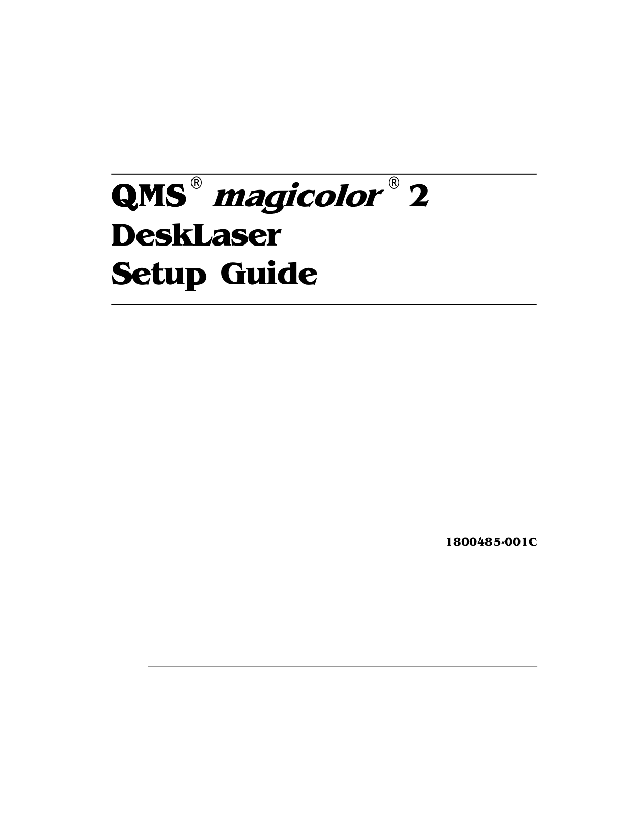 KONICA MINOLTA QMS magic 2 DeskLaser Setup Guide