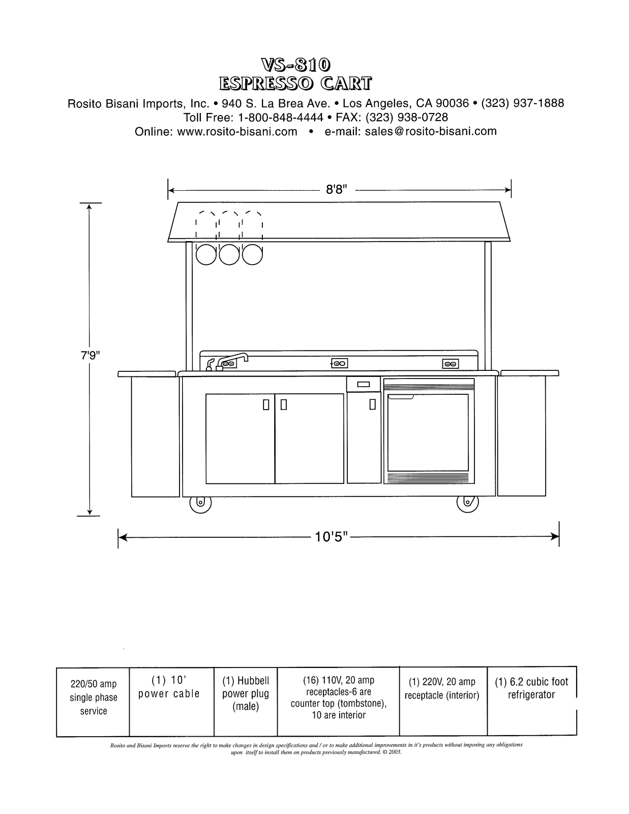 Rosito Basani VS-810 Service Manual