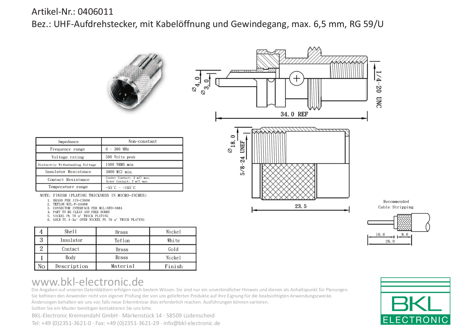 BKL BKL 0406011 Datasheet - ManualMachine.com