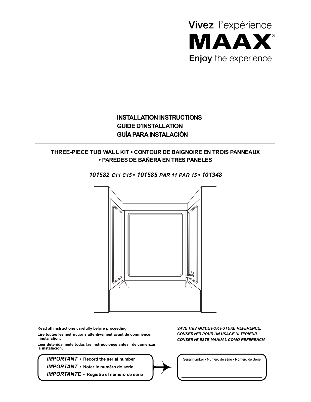 MAAX 80 PARISIENNE PLUS User Manual