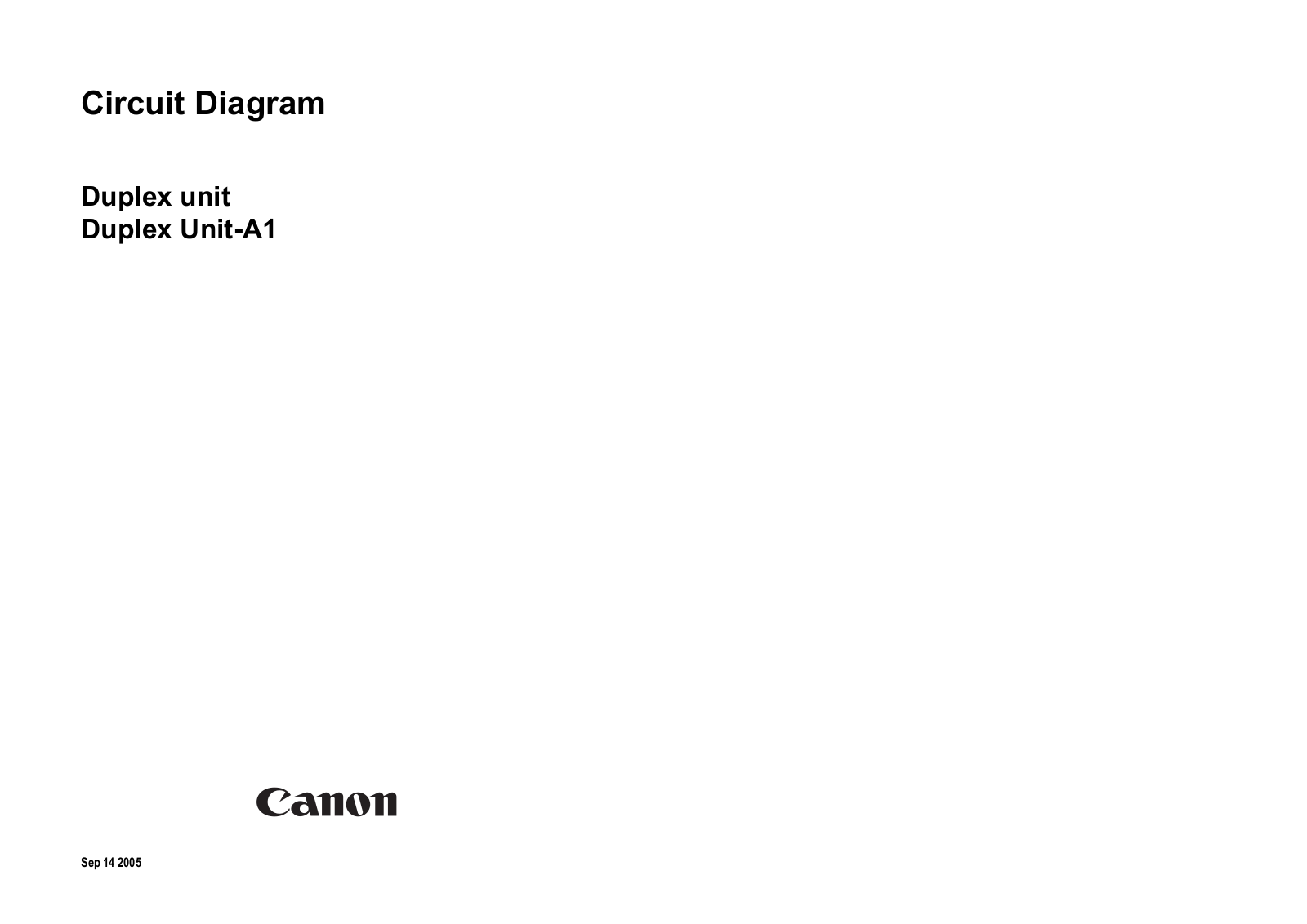 Canon iR2016, iR2020 duplex unit-a1 Circuit Diagram