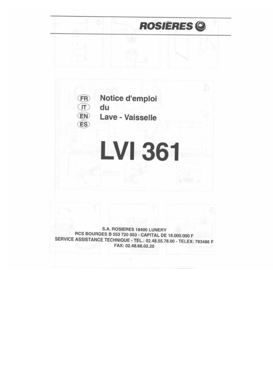 ROSIERES LVI 361 User Manual