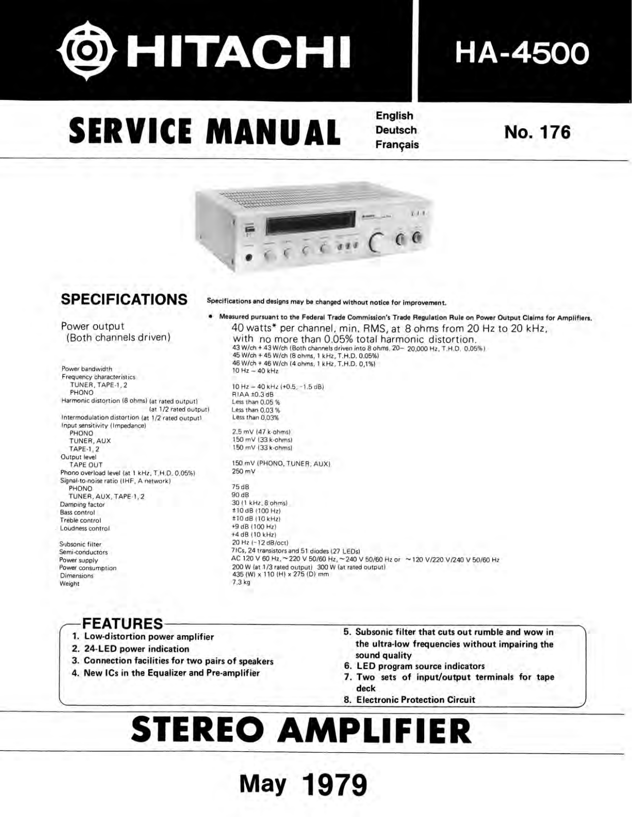 Hitachi HA-4500 Service Manual