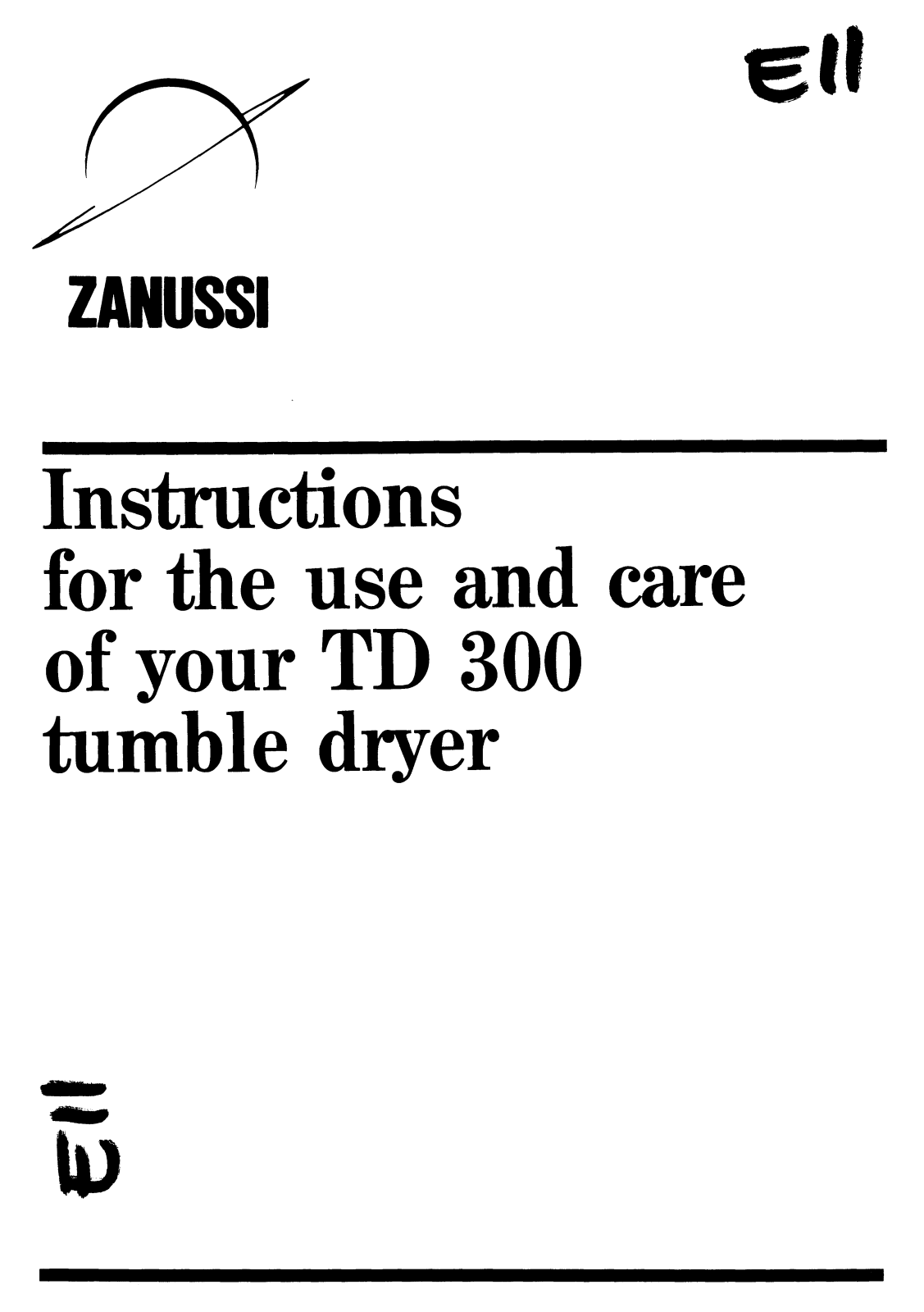 Zanussi TD 300 User Manual