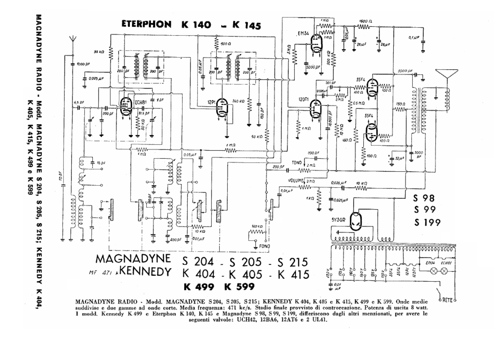 Magnadyne s204, s205, s215 schematic