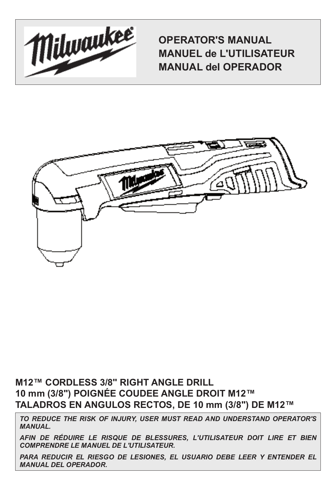 Milwaukee Tool 2415-20 User Manual