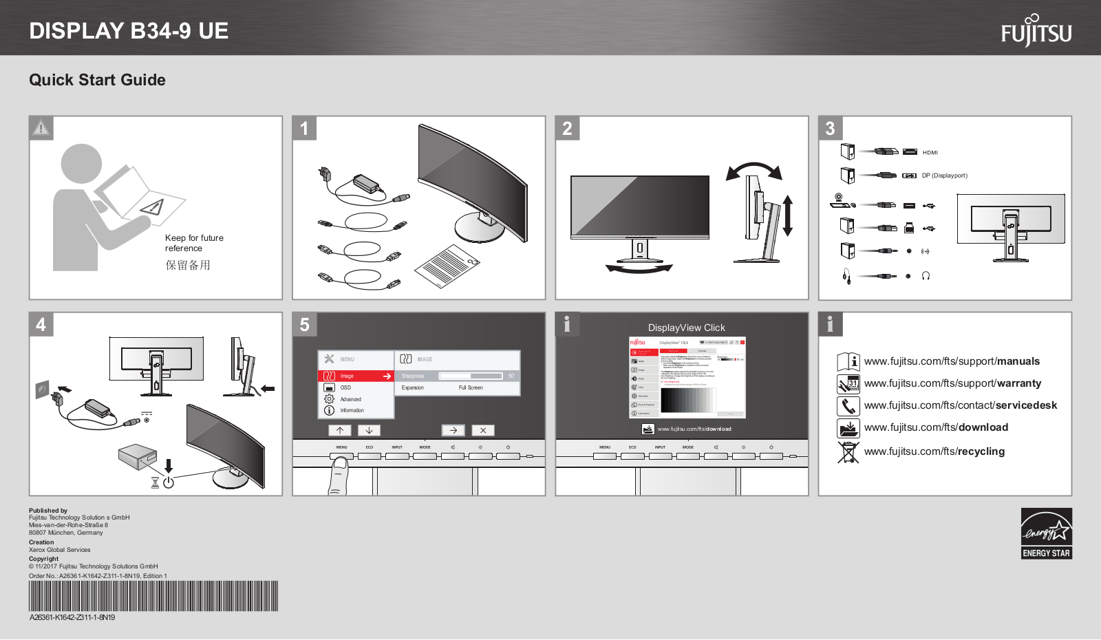 Fujitsu BDL:K1642V140-UK Quick Start Guide