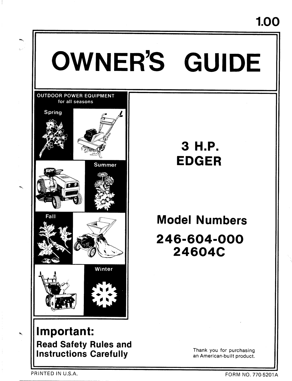 MTD 246-604-000 User Manual