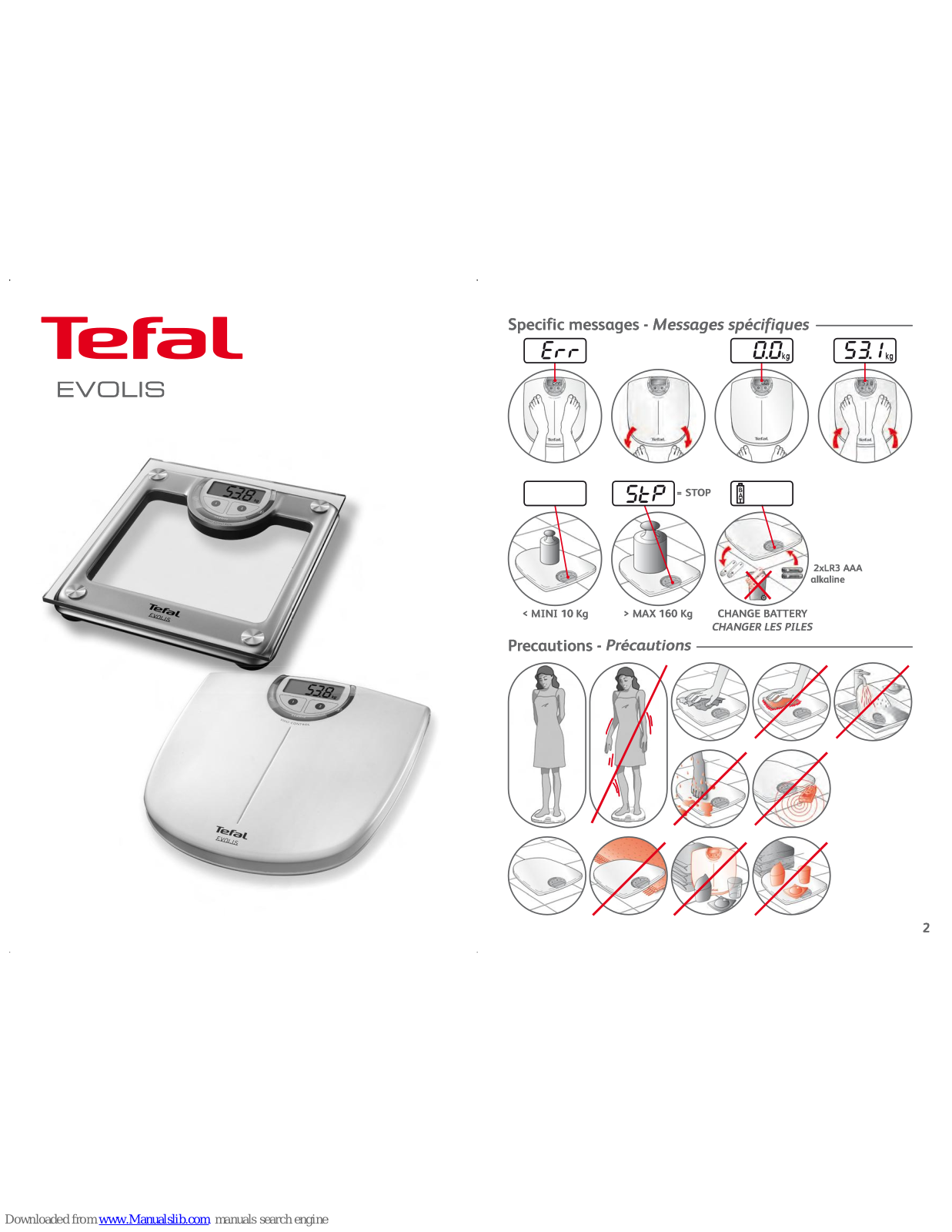 TEFAL EVOLIS - MANUAL 2, P6048, PP4048, EVOLIS User Manual