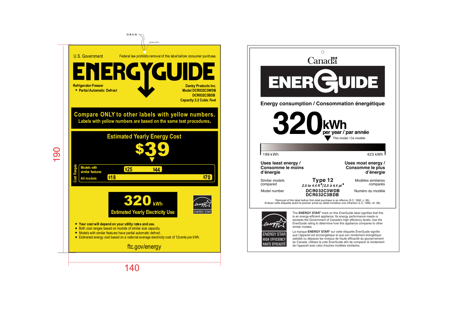 Danby DCR032C3BDB Energy Guide - ManualMachine.com