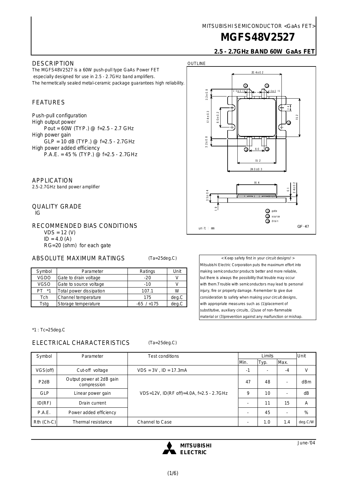 MITSUBISHI MGFS48V2527 User Manual