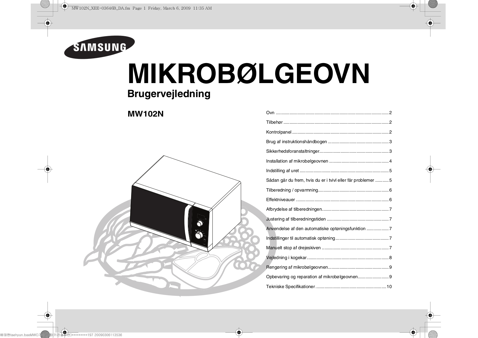 Samsung MW102N User Manual