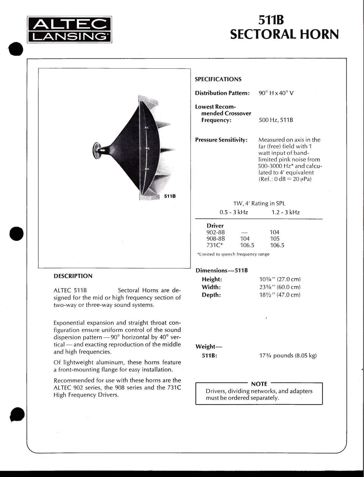 Altec lansing 511B User Manual
