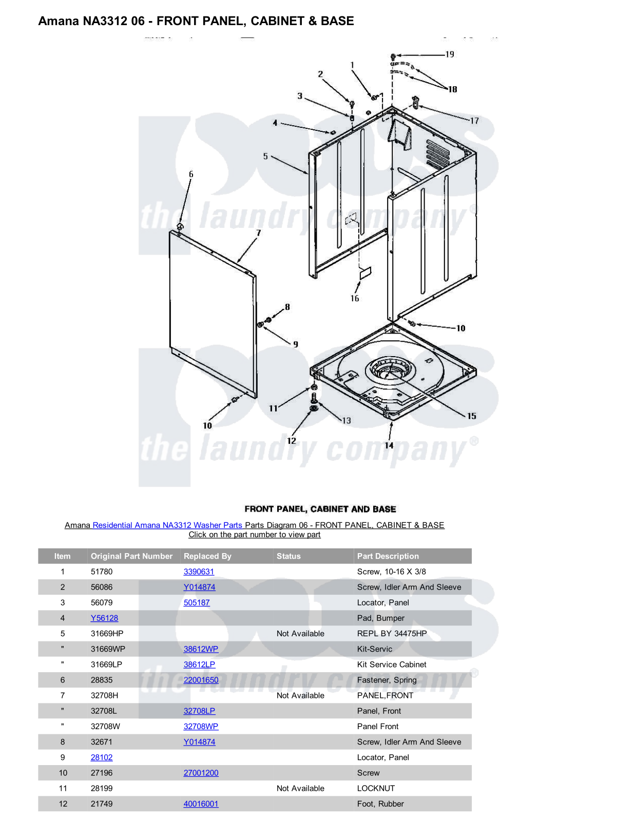 Amana NA3312 Parts Diagram