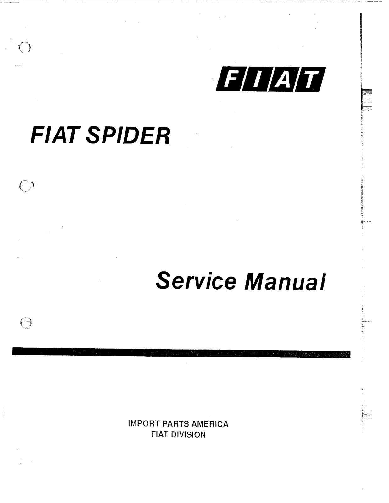 Fiat 124 1975 1982, Spider Europa User Manual