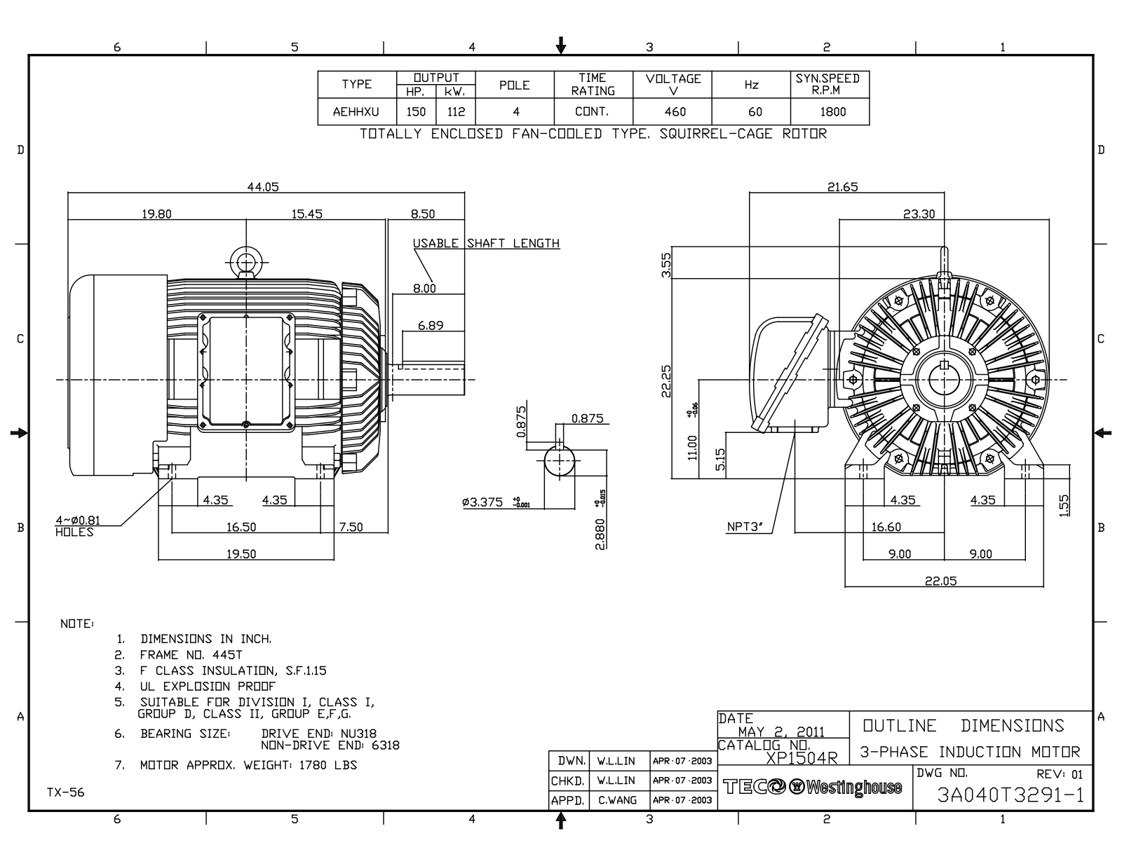 Teco XP1504R Reference Drawing