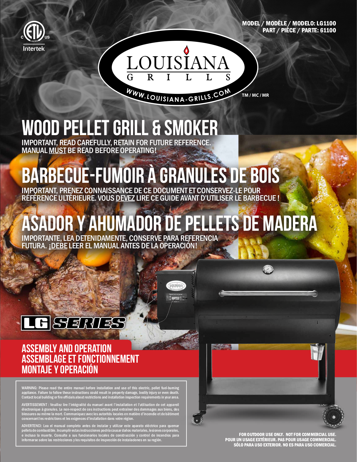 Louisiana Grills LG1100 User Manual