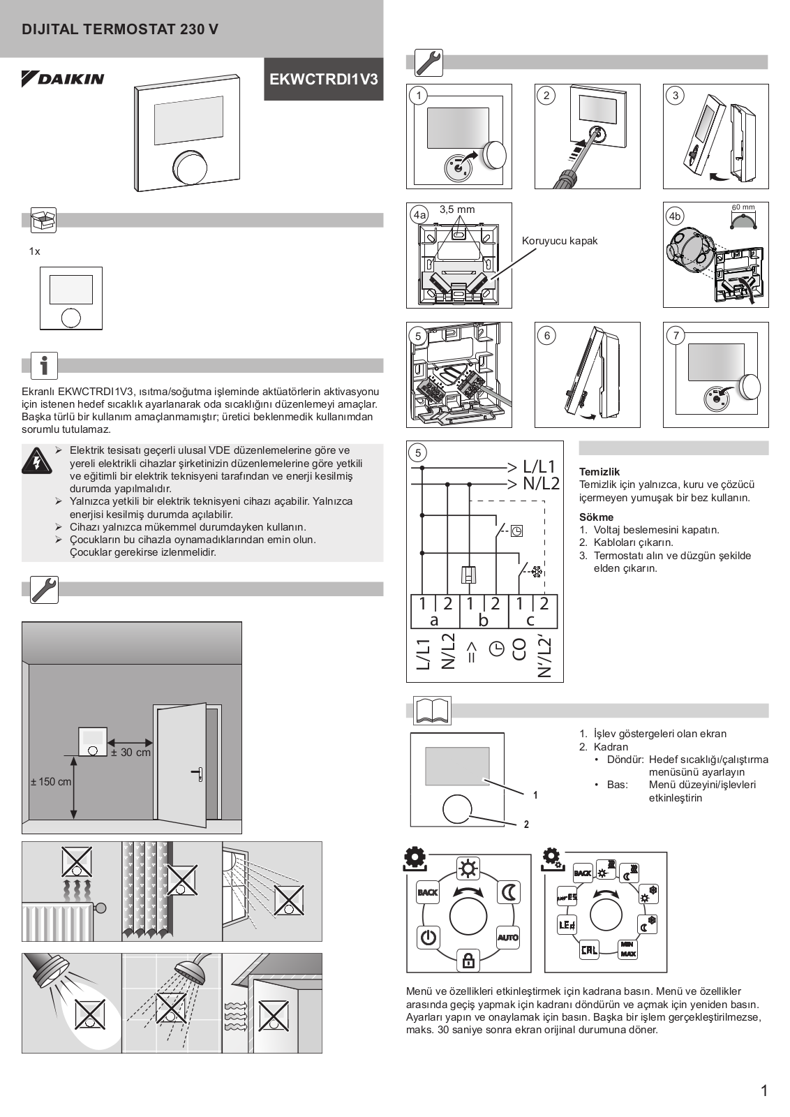 Daikin EKWCTRDI1V3 Operation manuals