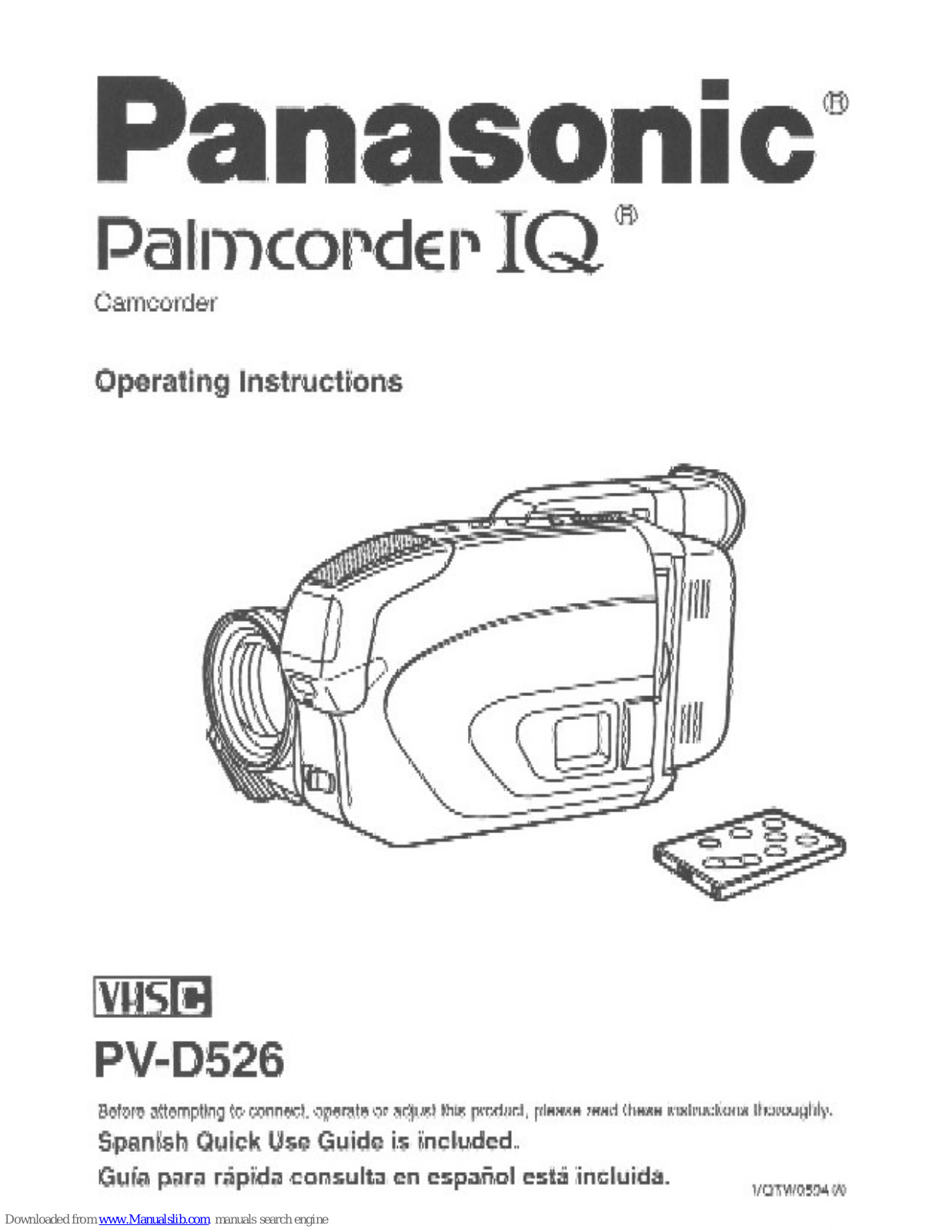 Panasonic Palmcorder PV-D526 User Manual