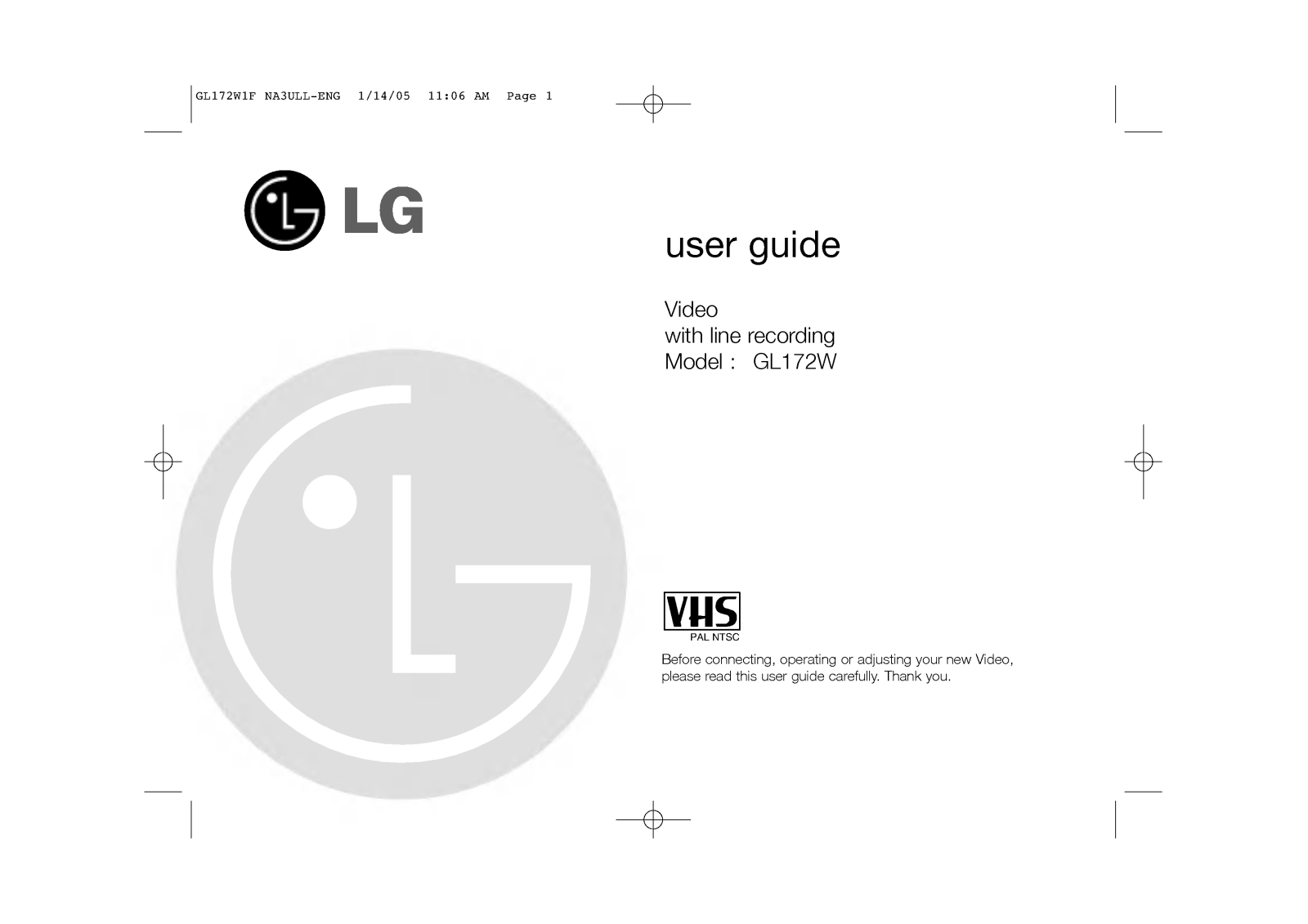 LG GL172W1F User guide