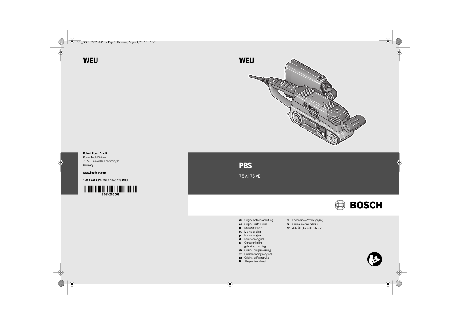 Bosch PBS 75 A, PBS 75 AE User Manual