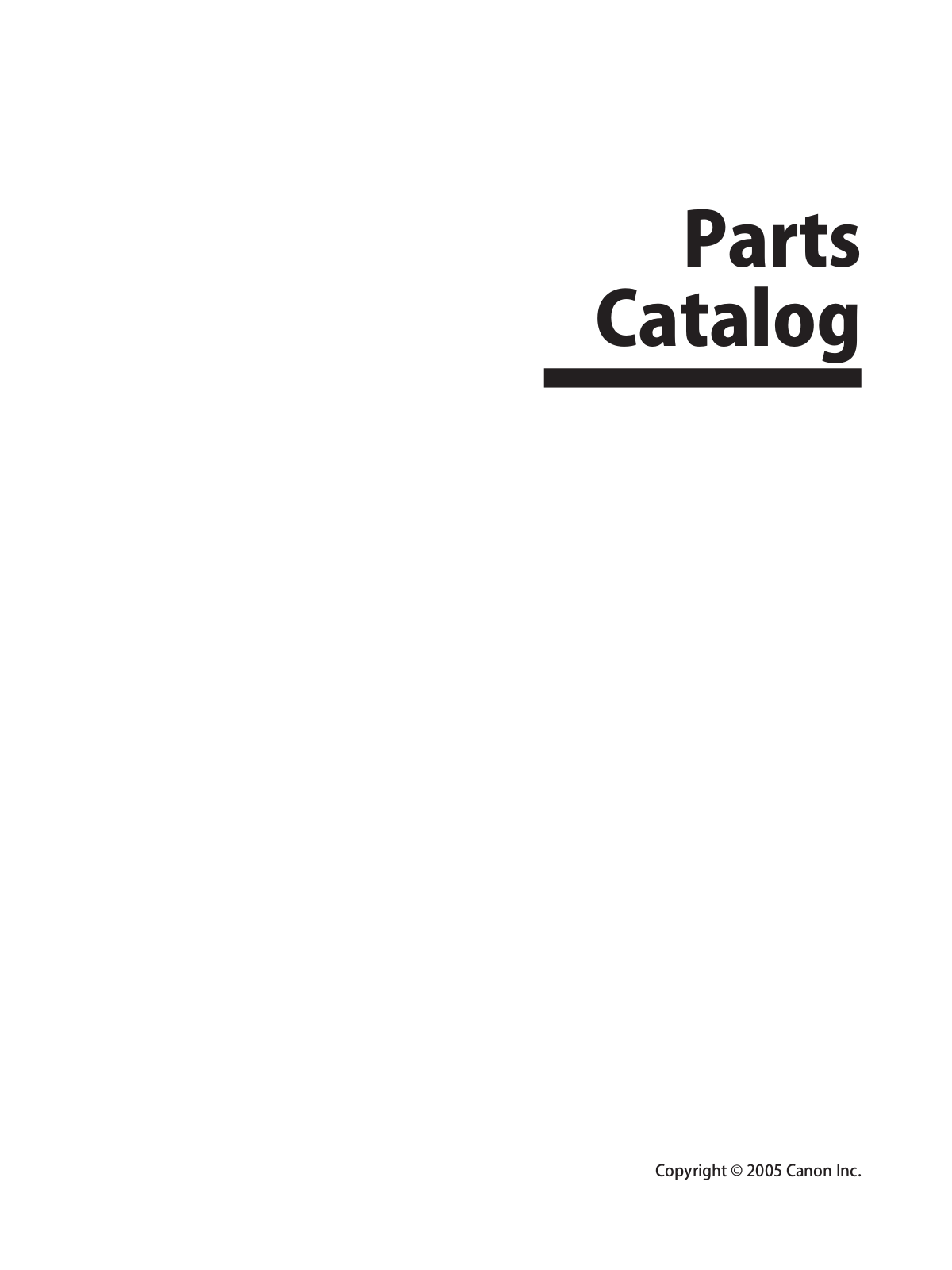 CANON EOS 5D PARTS CATALOG