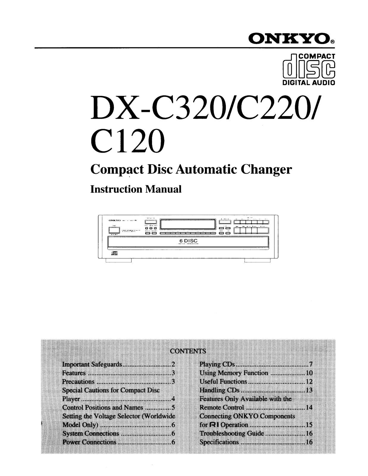 Onkyo DX-C320, DX-C120 Instruction Manual